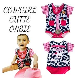 NWT Baby Girl FAUX REAL “COWGIRL CUTIE” PHOTOREALISTIC Romper